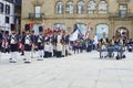 Soldiers stand in formation during Tamborrada of San Sebastian. Basque Country.