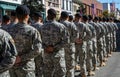 Soldiers Stand at Parade Rest