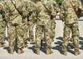 Soldiers standing in a row at the military parade Royalty Free Stock Photo