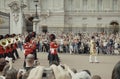 Soldiers trooping at the Birthday Parade of the Queen, Horse Guards, London, England Royalty Free Stock Photo