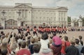 Soldiers trooping at the Birthday Parade of the Queen, Horse Guards, London, England Royalty Free Stock Photo