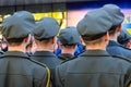 Soldiers of the Ukrainian army during the parade . The army of Ukraine, the armed forces of Ukraine, Ukrainian war