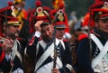 Soldiers in uniform. Borodino reenactment