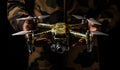 Soldiers use drone, quadrocopter for reconnaissance during military operation against. generative ai