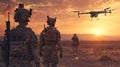 soldiers at war. Drone operators on the battlefield