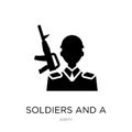 soldiers and a weapon icon in trendy design style. soldiers and a weapon icon isolated on white background. soldiers and a weapon
