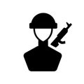 Soldiers and a weapon icon. Trendy Soldiers and a weapon logo co Royalty Free Stock Photo