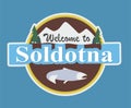 Soldotna Alaska with blue background