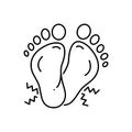 Black line icon for Sole, feet and tingling