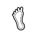 Black line icon for Sole, foot and human