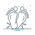 Black mix icon for Sole, tingling and feet