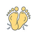 Color illustration icon for Sole, feet and tingling