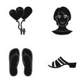 Sole, powder, design and other web icon in black style. rubber, shoes, sandals, icons in set collection.