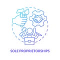 Sole proprietorships blue gradient concept icon