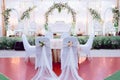 Sacred White Seating: A Captivating Muslim Wedding Akad