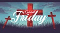 Solemn Commemoration of the Crucifixion on Good Friday with Vibrant Illustration of Jesus on the Cross.