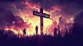 Solemn Commemoration of the Crucifixion on Good Friday with Vibrant Illustration of Jesus on the Cross.