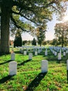 Solemn Gravestones at Arlington National Cemetery in Virginia