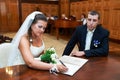 Solemn registration of marriage Royalty Free Stock Photo