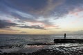 Solemn Silhouette Facing the Caribbean Sea