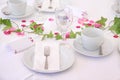 Solemnly laid wedding table Royalty Free Stock Photo