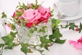 Solemnly laid wedding table Royalty Free Stock Photo