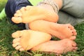 Soles of girlsÃÂ´ bare feet Royalty Free Stock Photo