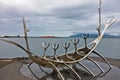 Solfar, Sun Voyager is huge steel sculpture of viking boat Royalty Free Stock Photo