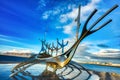 Solfar Suncraft Statue in Reykjavik, Iceland Royalty Free Stock Photo