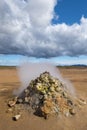 Solfatara type of active Fumarole in Hverarond hydrothermal site in Northern Island Royalty Free Stock Photo