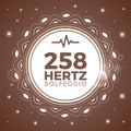 Solfeggio Sign. 258 Hertz. Isolated Vector Illustration