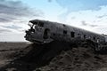 Solheimasandur US Navy DC-3 plane wreck in Iceland Royalty Free Stock Photo