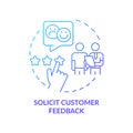 Solicit customer feedback blue gradient concept icon