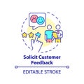 Solicit customer feedback concept icon