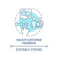 Solicit customer feedback turquoise concept icon Royalty Free Stock Photo