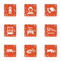 Solicit icons set, grunge style