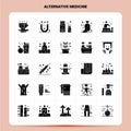 Solid 25 Alternative Medicine Icon set. Vector Glyph Style Design Black Icons Set. Web and Mobile Business ideas design Vector Royalty Free Stock Photo