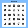 Solid 25 Architecture Icon set. Vector Glyph Style Design Black Icons Set. Web and Mobile Business ideas design Vector Royalty Free Stock Photo