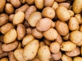 Solid background of unpeeled potatoes in the market Royalty Free Stock Photo