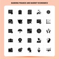 Solid 25 Banking Finance and Market Economics Icon set. Vector Glyph Style Design Black Icons Set. Web and Mobile Business ideas