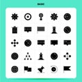 Solid 25 Basic Icon set. Vector Glyph Style Design Black Icons Set. Web and Mobile Business ideas design Vector Illustration