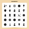 Solid 25 Biochemistry Icon set. Vector Glyph Style Design Black Icons Set. Web and Mobile Business ideas design Vector