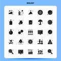 Solid 25 Biology Icon set. Vector Glyph Style Design Black Icons Set. Web and Mobile Business ideas design Vector Illustration Royalty Free Stock Photo