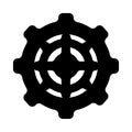 Solid Black Boat Steering Wheel Icon