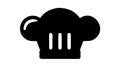 Solid black chef hat icon, perfect for sleek culinary logos, vector design Generative AI Royalty Free Stock Photo