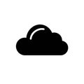 Solid black cloud icon for weather forecast and data computing storage Royalty Free Stock Photo
