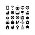 Solid Black Everyday Icons Set for Web, App and UI Design Royalty Free Stock Photo