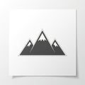 And solid black fill for the mountains, contrasting with the snow on Royalty Free Stock Photo