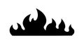 Solid Black Flame Silhouette Icon, vector design Generative AI Royalty Free Stock Photo