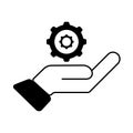 Gear in Holding Hand Icon Royalty Free Stock Photo